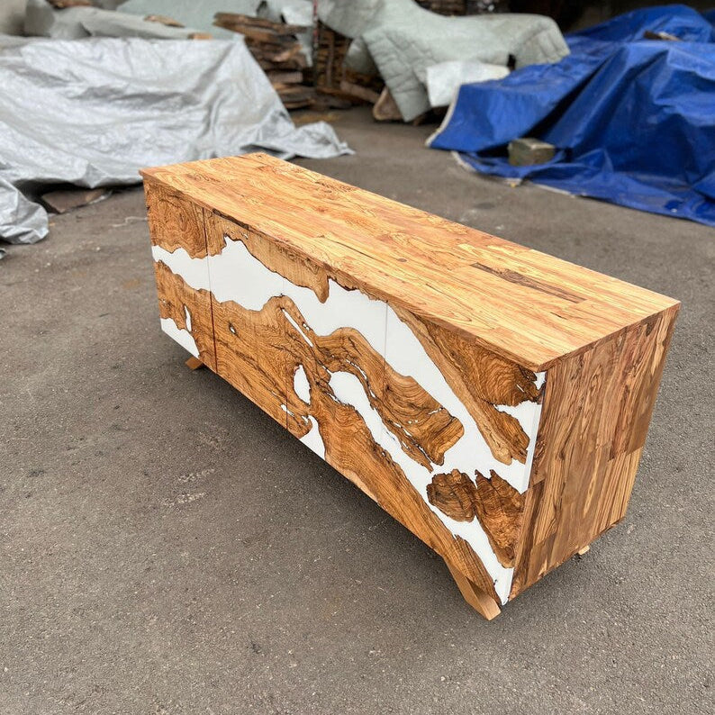 Glacier White Olive Credenza