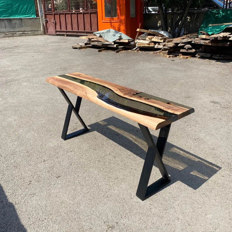 Driftwood Walnut Console Table