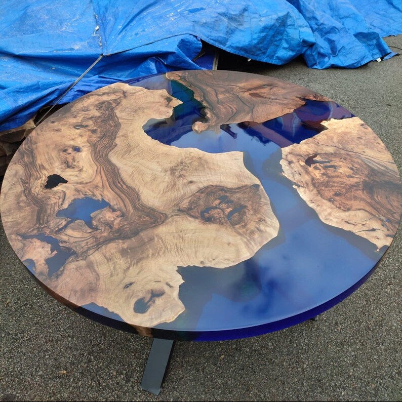 Sapphire Burl Round Dining Table